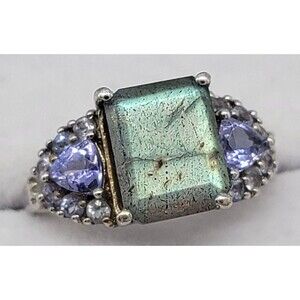 Labradorite Gemstone Tanzanite Ring Chuck Clemency 925 Sterling Silver Size 7